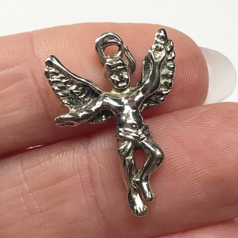 VTG 1995 BSD Bob Siemon Designs Cherub Angel Male Wings Necklace Pendant